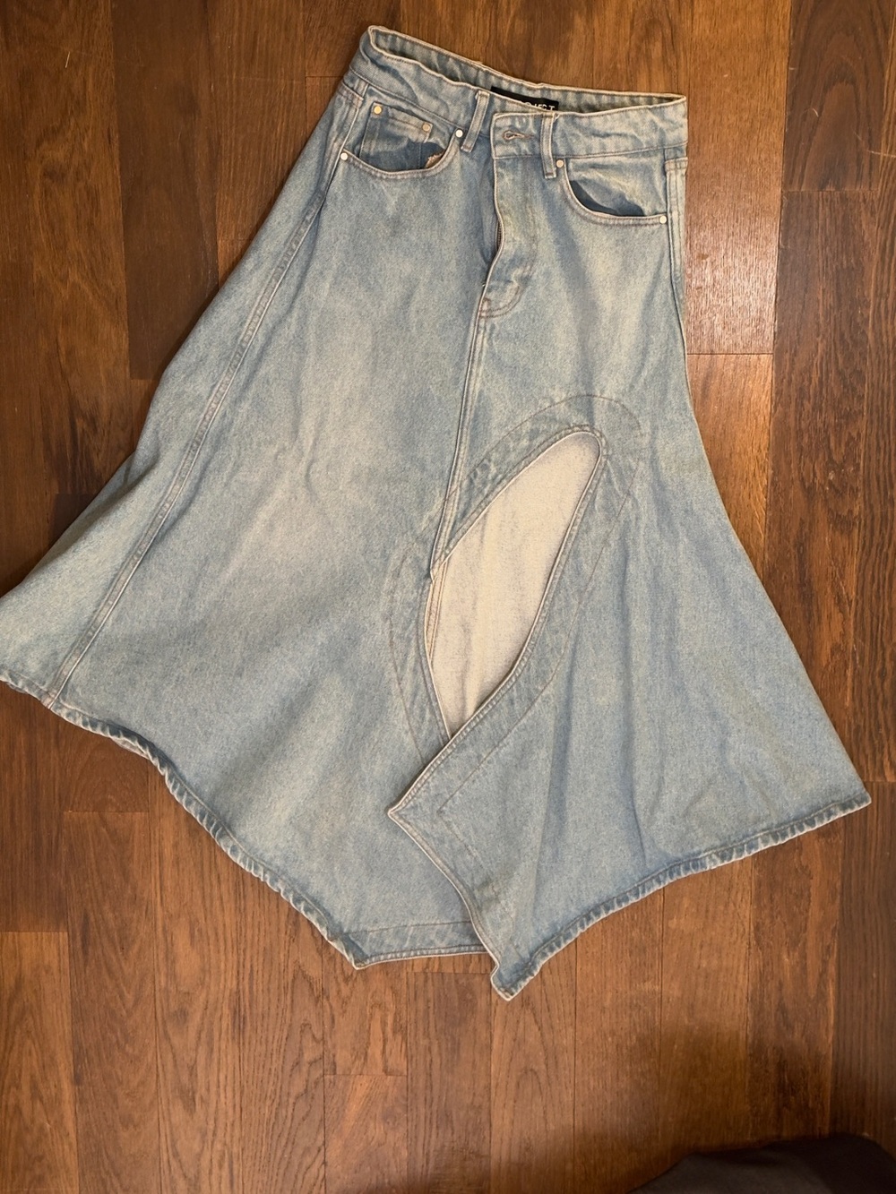 Y/PROJECT denim maxi skirt